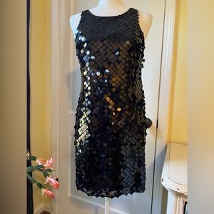 White House Black Market Black Sequin Shift Dress, size 2. NWOT, unworn.